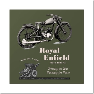 Royal Enfield WD/RE Retro Vintage Motorcycle WW2 Posters and Art